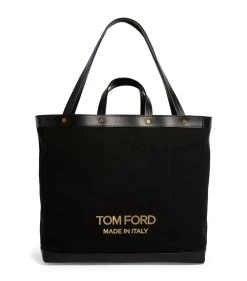 TOM FORD Canvas T Screw Tote Bag C9203 Top Handle Bags
