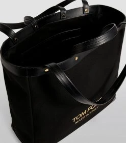 TOM FORD Canvas T Screw Tote Bag C9203 Top Handle Bags -Tom Ford Store tom ford canvas t screw tote bag 16454898 31894461 1000