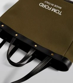 TOM FORD Canvas T Screw Tote Bag C4101 Top Handle Bags -Tom Ford Store tom ford canvas t screw tote bag 16455526 31890818 1000