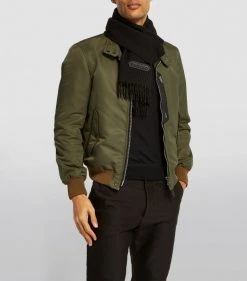 TOM FORD Cashmere-Wool Scarf 306 DK GRN CK Scarves -Tom Ford Store tom ford cashmere wool scarf 17532616 37302229 1000