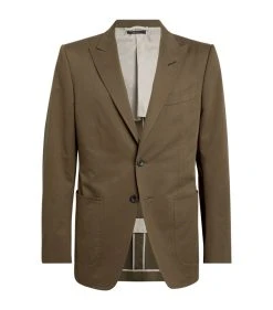 TOM FORD Cotton-Cashmere O'Connor Tailored Jacket 302 DK GRN SLD Blazers