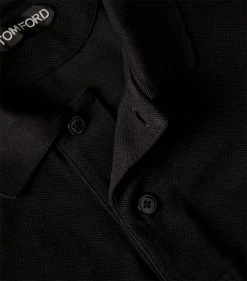 TOM FORD Cotton Piqué Polo Shirt 002 BLK Polo Shirts -Tom Ford Store tom ford cotton pique polo shirt 17530958 36980481 1000