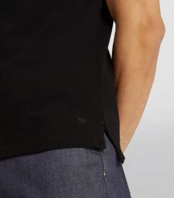 TOM FORD Cotton Piqué Polo Shirt 002 BLK Polo Shirts -Tom Ford Store tom ford cotton pique polo shirt 17530958 36982223 1000