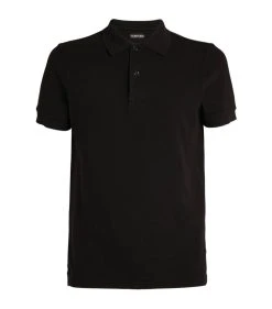 TOM FORD Cotton Polo Shirt 001 BLK SLD Polo Shirts