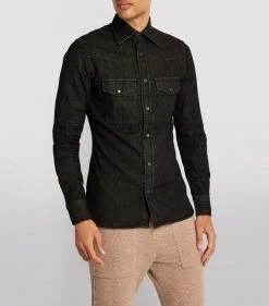 TOM FORD Denim Leisure Shirt 022 DK GRY SLD Casual Shirts -Tom Ford Store tom ford denim leisure shirt 17377612 35841181 1000