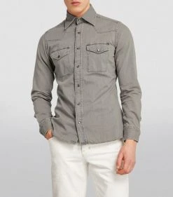 TOM FORD Denim Shirt 023 LT GRY SLD Casual Shirts -Tom Ford Store tom ford denim shirt 17530941 37057008 1000
