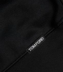TOM FORD Half-Zip Polo Shirt 001 BLK SLD Polo Shirts -Tom Ford Store tom ford half zip polo shirt 17531588 37196047 1000
