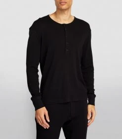 TOM FORD Henley Shirt 001 BLK SLD Long Sleeve T-Shirts -Tom Ford Store tom ford henley shirt 17530953 37543198 1000
