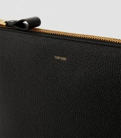 TOM FORD Large Leather Zipped Pouch BLKBLACK Pouches -Tom Ford Store tom ford large leather zipped pouch 15096948 25649120 1000