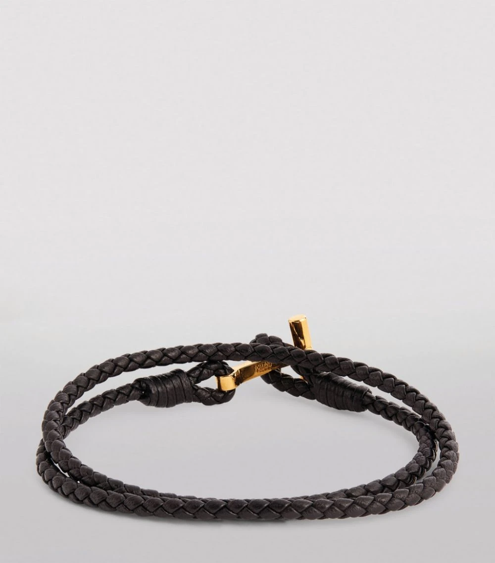 TOM FORD Leather Braided Bracelet BLG BLK Bracelets 2 TOM FORD Leather Braided Bracelet BLG BLK Bracelets - Image 2