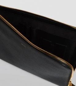 TOM FORD Leather Buckley Zip Pouch BLK BLK Pouches -Tom Ford Store tom ford leather buckley zip pouch 14823498 25389667 1000