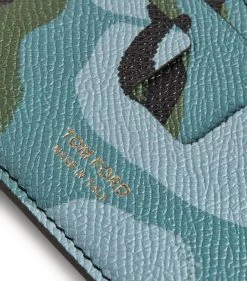 TOM FORD Leather Camouflage Card Holder C5919 BLUE CAMO/BLK Cardholders -Tom Ford Store tom ford leather camouflage card holder 17511930 36948904 1000