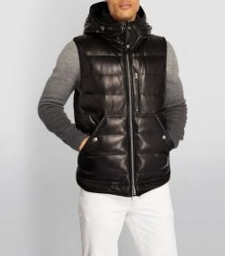 TOM FORD Leather Down-Filled Gilet 001 BLK SLD Gilets -Tom Ford Store tom ford leather down filled gilet 17530969 37543191 1000