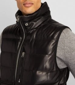 TOM FORD Leather Down-Filled Gilet 001 BLK SLD Gilets -Tom Ford Store tom ford leather down filled gilet 17530969 37543194 1000