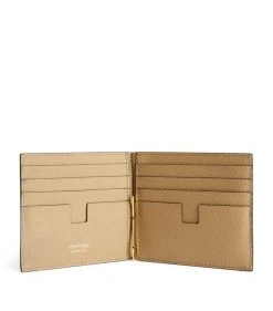 TOM FORD Leather Money Clip Wallet U7099 DARK SAND Wallets -Tom Ford Store tom ford leather money clip wallet 17511928 36782568 1000
