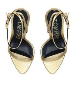 TOM FORD Leather Padlock Sandals 105 GOLD Heeled Sandals 7 TOM FORD Leather Padlock Sandals 105 GOLD Heeled Sandals -Tom Ford Store tom ford leather padlock sandals 105 16881078 33458579 1000