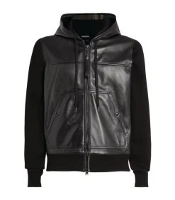 TOM FORD Leather-Panelled Jacket 001 BLK SLD Leather Jackets