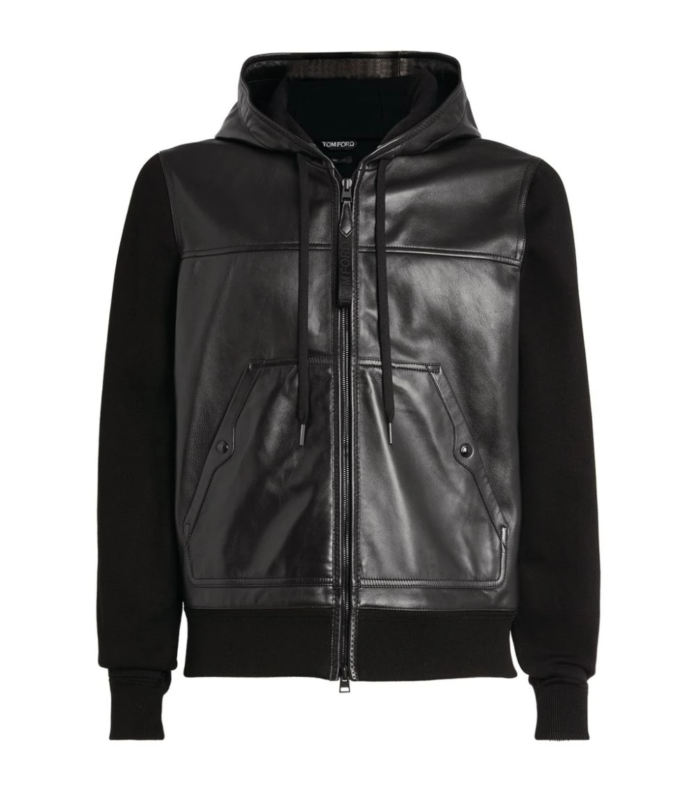 TOM FORD Leather-Panelled Jacket 001 BLK SLD Leather Jackets 1 TOM FORD Leather-Panelled Jacket 001 BLK SLD Leather Jackets