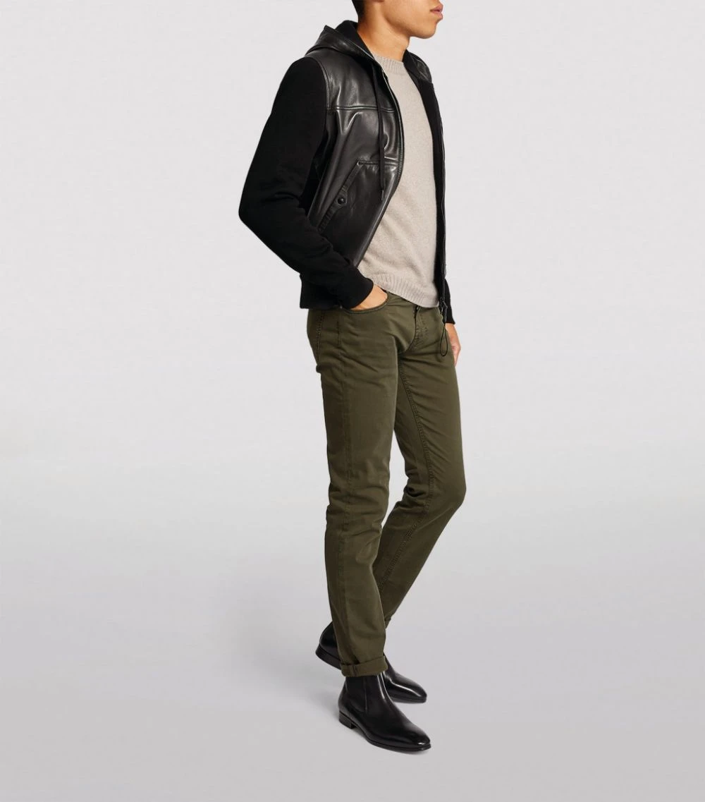 TOM FORD Leather-Panelled Jacket 001 BLK SLD Leather Jackets 2 TOM FORD Leather-Panelled Jacket 001 BLK SLD Leather Jackets - Image 2