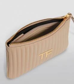 TOM FORD Leather Quilted Wrist Pouch U8006 Pouches -Tom Ford Store tom ford leather quilted wrist pouch 16454911 31894622 1000