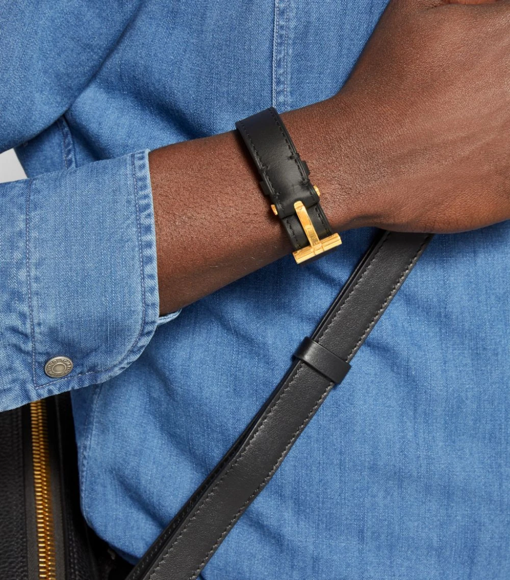 TOM FORD Leather T Bracelet BLG BLACK Jewellery 7 TOM FORD Leather T Bracelet BLG BLACK Jewellery - Image 7