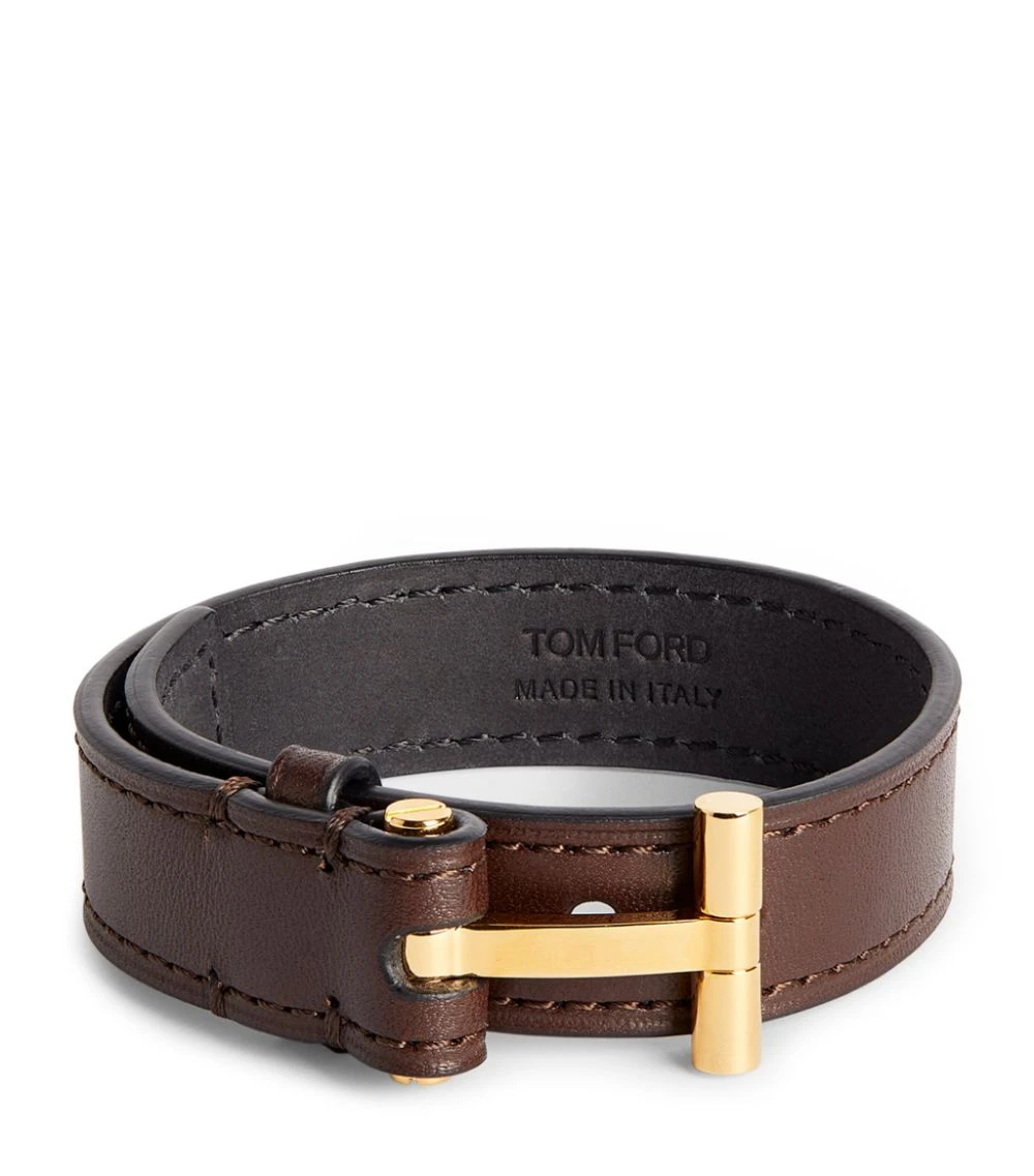 TOM FORD Leather T Bracelet DBG BRWN Jewellery 1 TOM FORD Leather T Bracelet DBG BRWN Jewellery