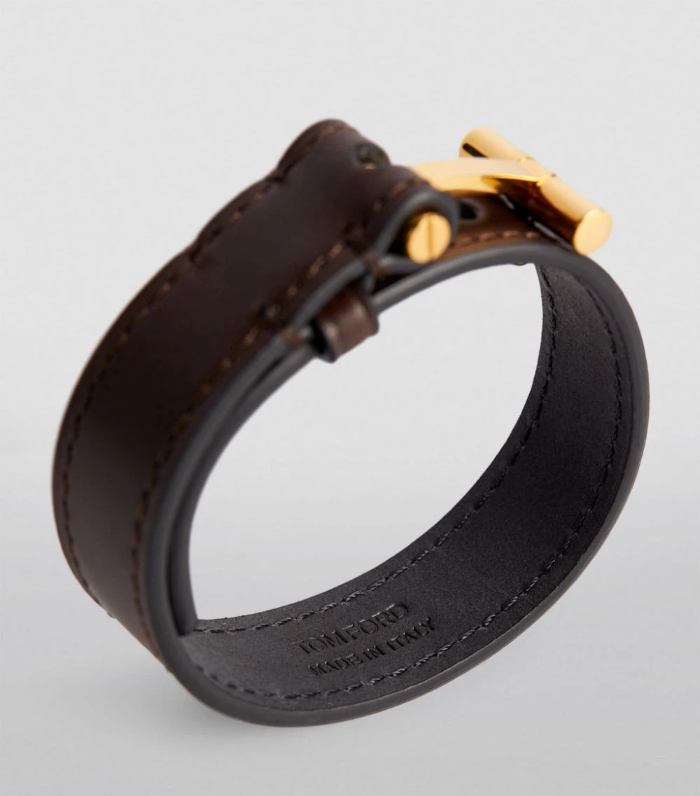 TOM FORD Leather T Bracelet DBG BRWN Jewellery 4 TOM FORD Leather T Bracelet DBG BRWN Jewellery - Image 4