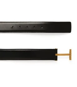 TOM FORD Leather T Clasp Belt BLK BLK Belts -Tom Ford Store tom ford leather t clasp belt 14999738 27084421 1000