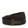 TOM FORD Leather T-Clasp Belt U7023BROWN Belts