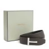 TOM FORD Leather T-Clasp Belt C7906 BLK BRW Belts