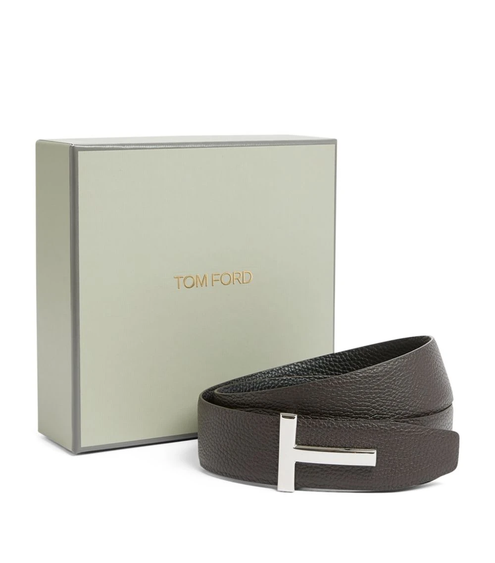 TOM FORD Leather T-Clasp Belt C7906 BLK BRW Belts 1 TOM FORD Leather T-Clasp Belt C7906 BLK BRW Belts