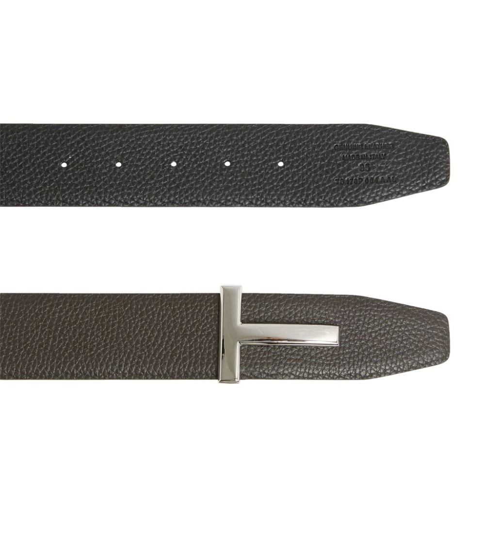 TOM FORD Leather T-Clasp Belt C7906 BLK BRW Belts 2 TOM FORD Leather T-Clasp Belt C7906 BLK BRW Belts - Image 2