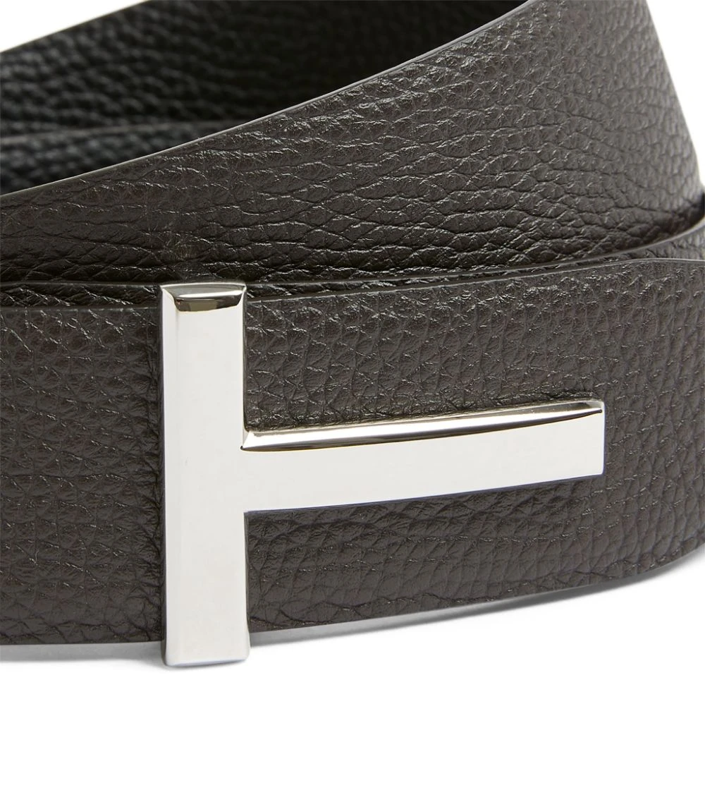 TOM FORD Leather T-Clasp Belt C7906 BLK BRW Belts 3 TOM FORD Leather T-Clasp Belt C7906 BLK BRW Belts - Image 3