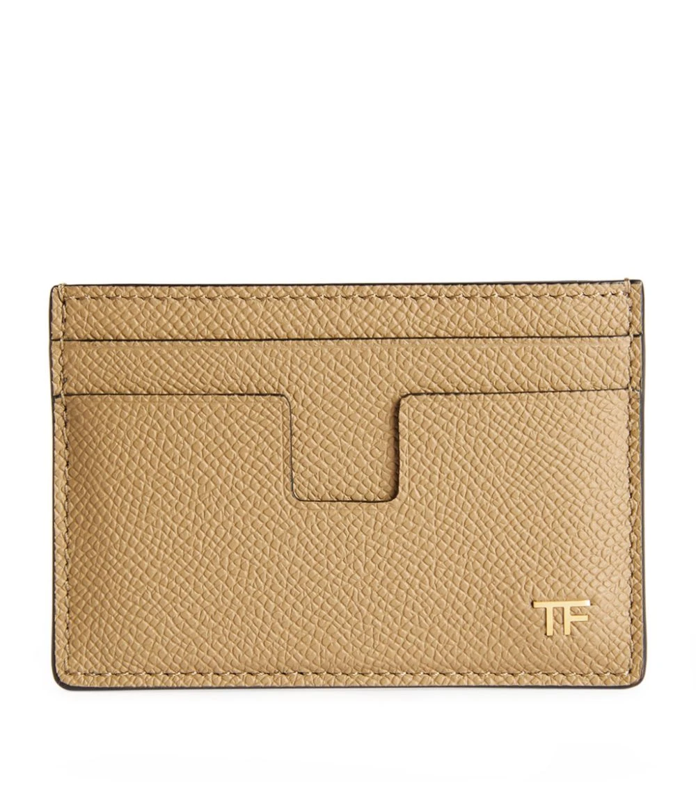 TOM FORD Leather T-Line Card Holder U7099 DARK SAND Cardholders 1 TOM FORD Leather T-Line Card Holder U7099 DARK SAND Cardholders