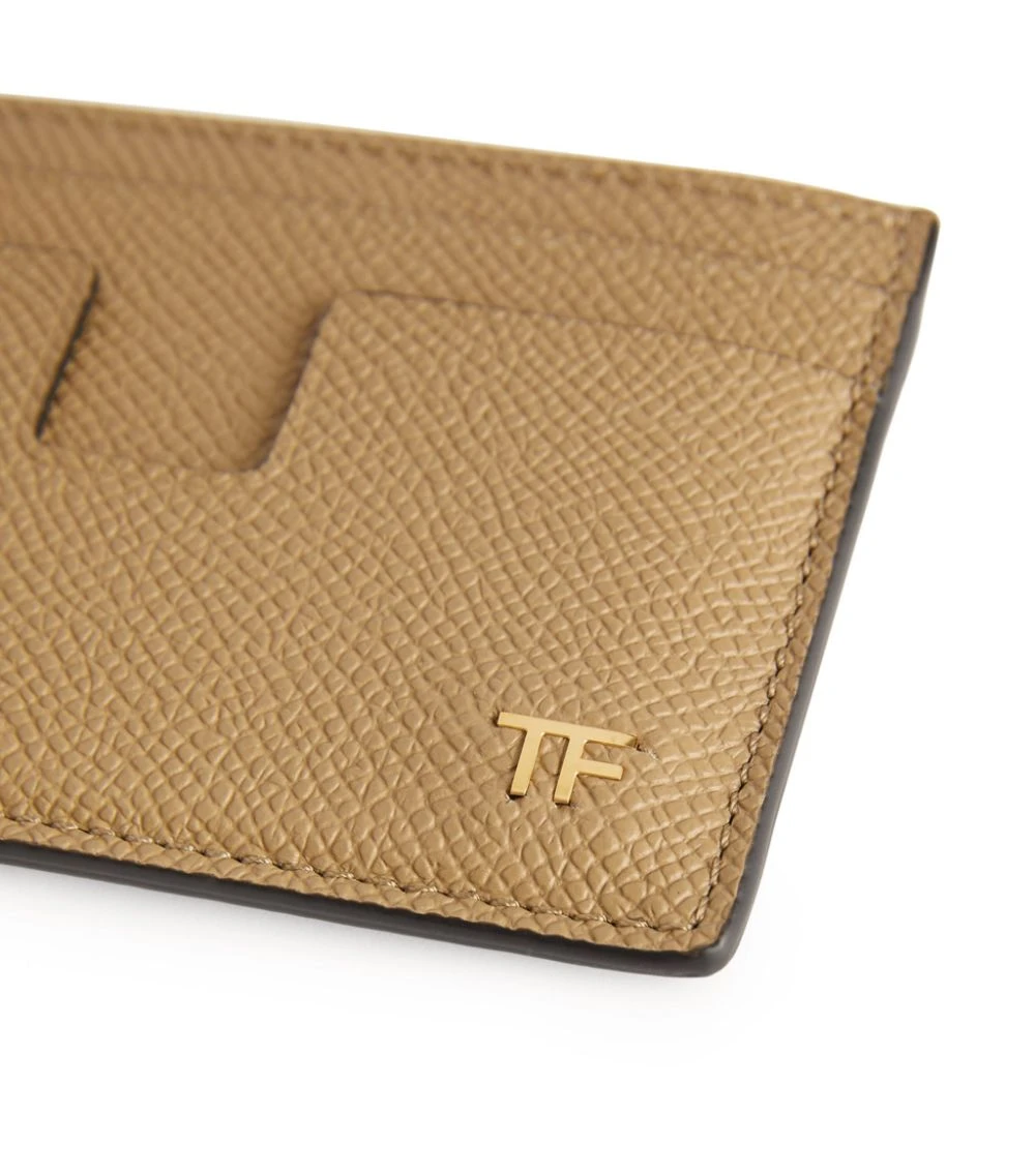 TOM FORD Leather T-Line Card Holder U7099 DARK SAND Cardholders 3 TOM FORD Leather T-Line Card Holder U7099 DARK SAND Cardholders - Image 3