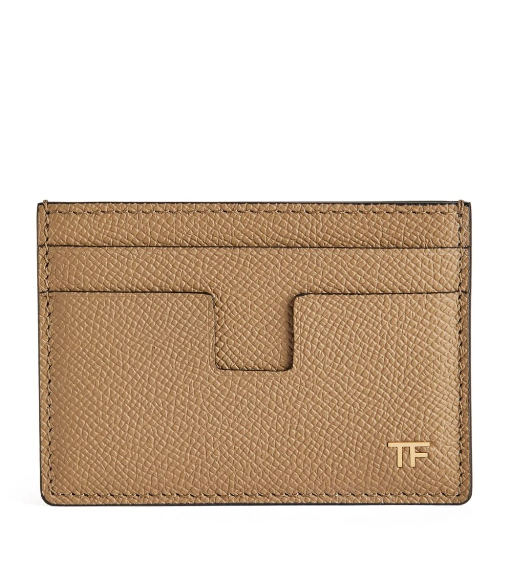 TOM FORD Leather T-Line Card Holder U7099 DARK SAND Cardholders 1 TOM FORD Leather T-Line Card Holder U7099 DARK SAND Cardholders