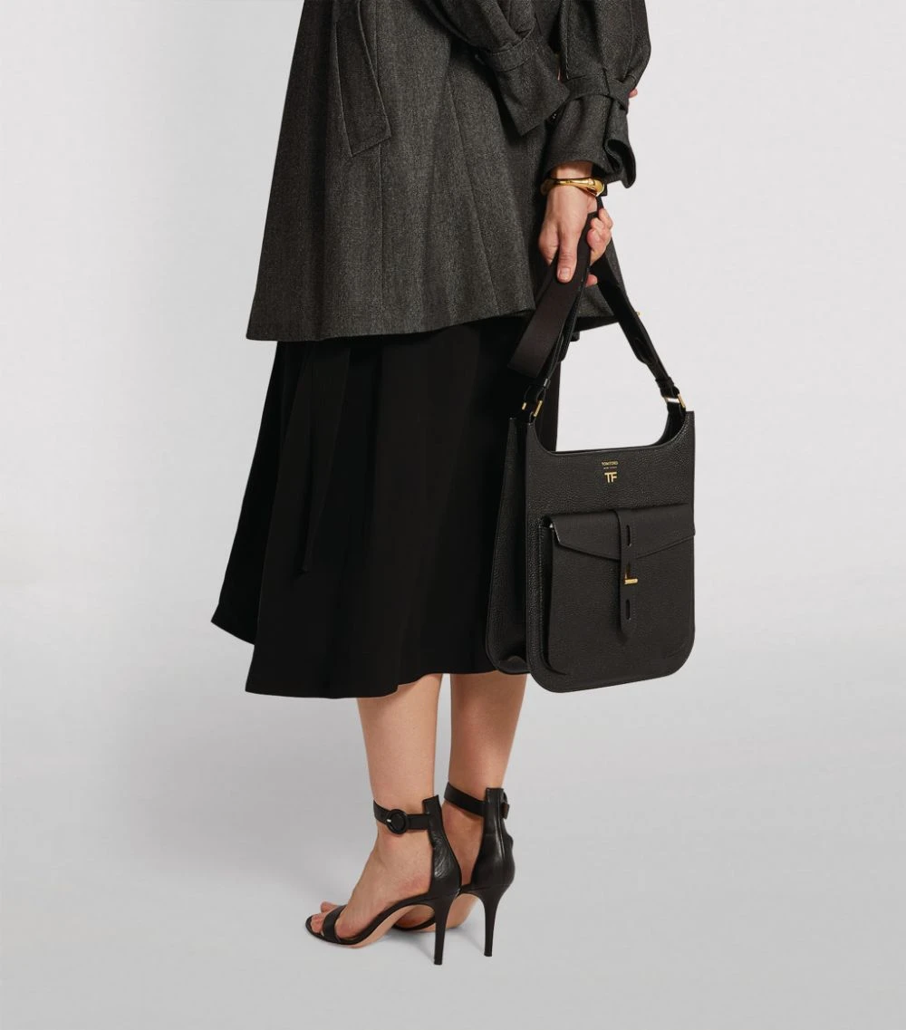 TOM FORD Leather T-Twist Hobo Shoulder Bag u9000 Shoulder Bags 8 TOM FORD Leather T-Twist Hobo Shoulder Bag u9000 Shoulder Bags - Image 8