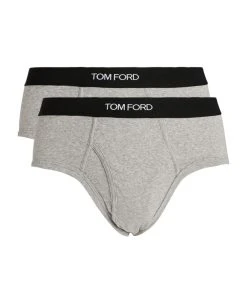 TOM FORD Logo Briefs (Pack of 2) 020LT GREY