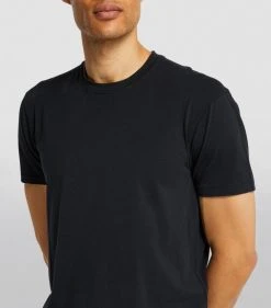 TOM FORD Lyocell-Cotton T-Shirt 001 BLK SLD Plain T-Shirts -Tom Ford Store tom ford lyocell cotton t shirt 17532638 37180241 1000