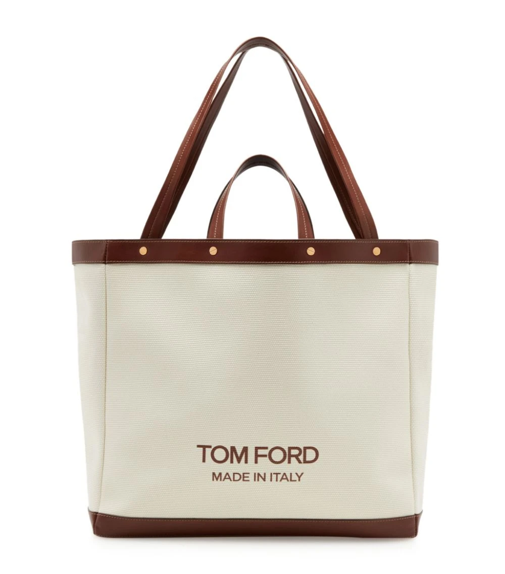 TOM FORD Medium Canvas T Screw Tote Bag C7713 Top Handle Bags 1 TOM FORD Medium Canvas T Screw Tote Bag C7713 Top Handle Bags
