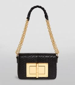 TOM FORD Medium Python Natalia Shoulder Bag BLK Top Handle Bags -Tom Ford Store tom ford medium python natalia shoulder bag 16454838 31890611 1000