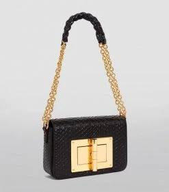 TOM FORD Medium Python Natalia Shoulder Bag BLK Top Handle Bags -Tom Ford Store tom ford medium python natalia shoulder bag 16454838 31894020 1000