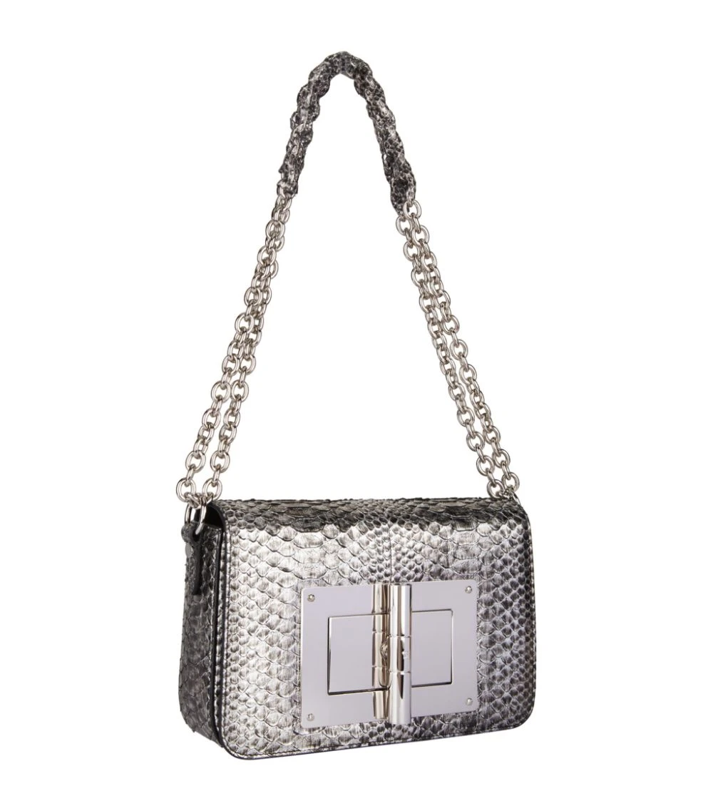 TOM FORD Medium Python Natalia Shoulder Bag SLV Shoulder Bags 2 TOM FORD Medium Python Natalia Shoulder Bag SLV Shoulder Bags - Image 2