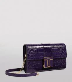 TOM FORD Mini Croc-Embossed Leather T Clasp Bag U6039 Mini Bags -Tom Ford Store tom ford mini croc embossed leather t clasp bag 16906110 33535494 1000