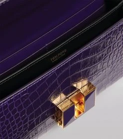 TOM FORD Mini Croc-Embossed Leather T Clasp Bag U6039 Mini Bags -Tom Ford Store tom ford mini croc embossed leather t clasp bag 16906110 33535531 1000