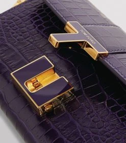 TOM FORD Mini Croc-Embossed Leather T Clasp Bag U6039 Mini Bags -Tom Ford Store tom ford mini croc embossed leather t clasp bag 16906110 33537046 1000