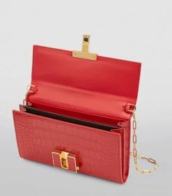 TOM FORD Mini Croc-Embossed T Clasp Chain Bag U3106 Shoulder Bags -Tom Ford Store tom ford mini croc embossed t clasp chain bag 16573144 32158396 1000