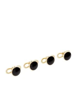 TOM FORD Onyx Stud Cufflinks YGK GOLD