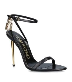 TOM FORD PADLOCK SANDAL 105 BLACK Heel Sandals
