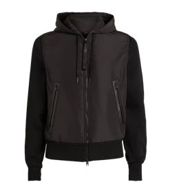 TOM FORD Panelled Hooded Bomber Jacket K09 BLK SLD Bomber Jackets